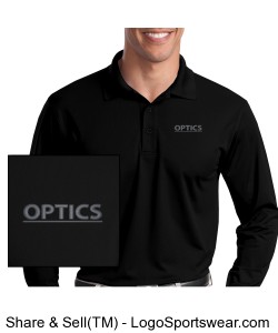 OPTICS Single Logo Long Sleeve Sport-Wick Polo Micropique Design Zoom